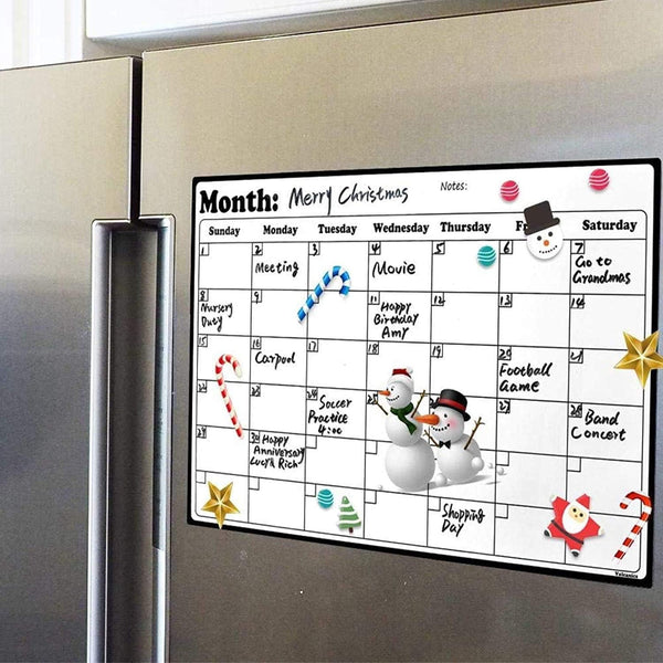 Magnetic Dry Erase Fridge Calendar Whiteboard for Refrigerator Planners, 16.9 Inches x 11.8 Inches