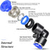 TAILONZ PNEUMATIC Blue Elbow 2 Ways - 10MM Tube OD 90 Push to Connect Tube Quick Fittings (Pack of 2)