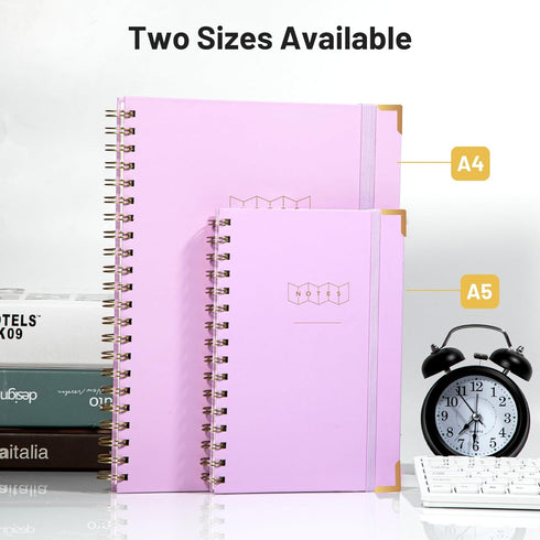 Yoment Spiral Notebook, 8.5 x 11 A4 Hardcover, College Ruled Journal, 100 GSM Paper for School and Office