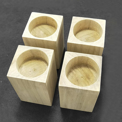 KDDEON Set 4 Legs,24 (13cm,Inner 4.5cm) of Solid Wood Furniture Raised Legs,Round Slotted Bed Sizes,Wood Color