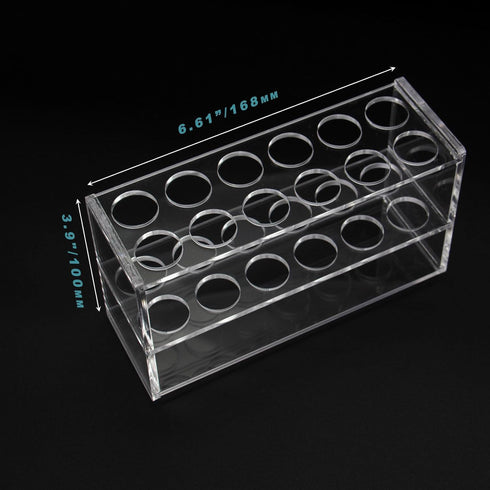 Acrylic Test Tube Holder Rack, 2x6 Wells, 12 Sockets for 25ML Test Tubes, Clear Acrylic Lab Stand