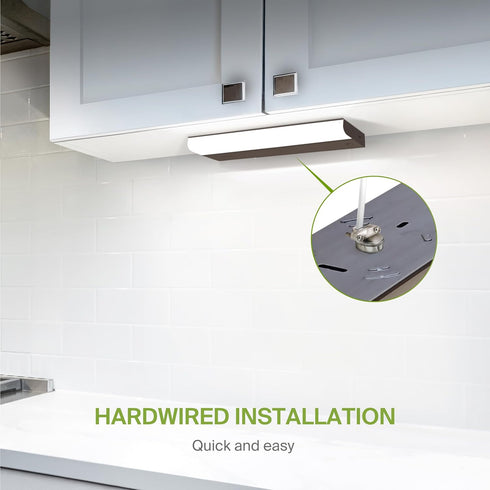 12 Inch 5W 2700K-5000K 442LM, CRI90+, Counter Dimmable ASD LED Under Cabinet Lighting Hardwired, Selectable, Direct
