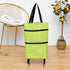 JIEOU Folding Shopping Bag With Wheels, Waterproof Grocery Carts, Reusable Portable Trolley Bags for Shopping