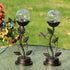 Set 2 Bulb NEEDOMO of Led Table Lamp Bedside Nightstand Lamps, Crackle Glass Ball Led with Bronze Metal Leaf Desk