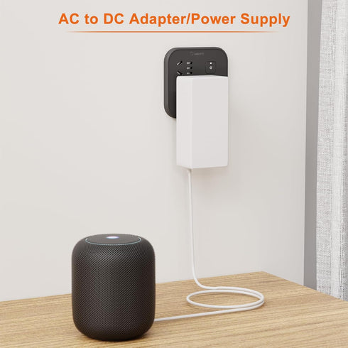 Power Supply Adapter DC24 2A 48W AC to DC Converter for COB LED Strip, CCTV Camera, White, 2.1mm X 5.5mm