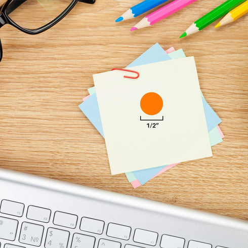 ChromaLabel 1/2 Inch Circle Sticker Labels, Easy to Write On, Removable Sticky Dots, 1000 Orange Dot Label Stickers per
