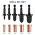 JONMON HVAC Copper Tube Expander Swaging Tool Drill Bit Set, 5Pcs for AC Repairing with Various Bits