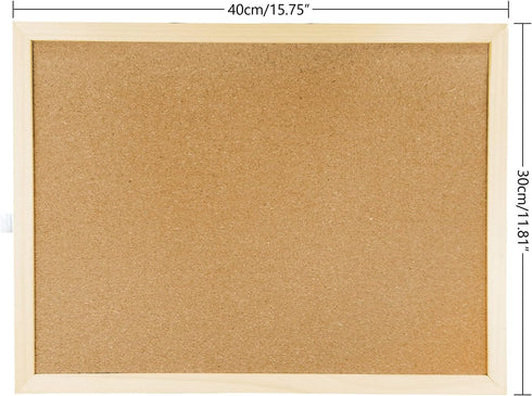GDMINLO Cork Board Bulletin Board, 15.7"X 12" Pin Boards with Oak Wood Finish Frame for Office Home School