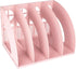 SAYEEC Sturdy Magazine Holder, 4 Compartments Plastic Desktop File Organizer for Office Storage
