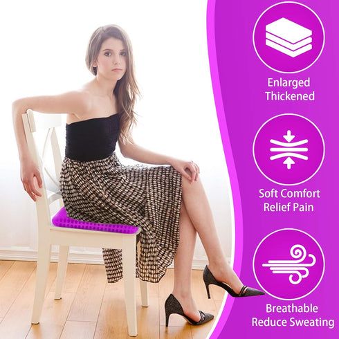 KYSMOTIC Gel Seat Cushion for Long Sitting (Large & Thick), Soft & Breathable, Gel Cushion for Wheelchair, Gel Chair