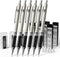 Four Candies Metal Mechanical Pencil Set - 6PCS 0.9mm Pencils, 360PCS HB Lead Refills, 3 Erasers, 9 Eraser Refills