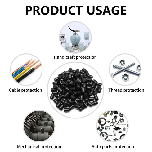 120Pcs Round Rubber End Caps, 9/16" (14mm) Vinyl Flexible Screw Thread Protectors for Metal Tubing