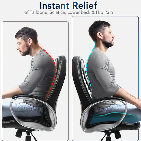 Seat Cushion for Desk Chair, Memory Foam Cushion for Hip Tailbone Pain Relief, Ergonomic Patented Office Chair Cushion
