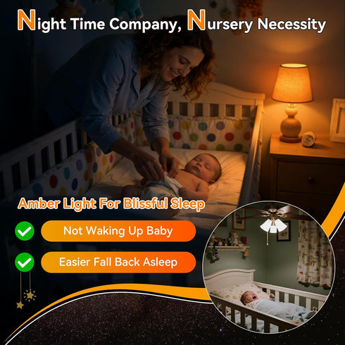 A15 Bulb 1800K, Bulb 7W 40W, E26 (2, Neporal Amber LED Light True Blue Light Blocking Sleep Aid for Bedroom Nursery