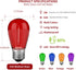 S14 Colored LED String Light Bulbs, 15 Pack 1 Watt Plastic Shatterproof LED Replacement Bulbs for Indoor Outdoor String Light, E26 Medium Base, Multi-Color: Red/Green/Blue/Purple/Orange by VISTERLITE