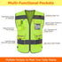 TCCFCCT Mesh Security Vest for Men Women, 9 Pockets High Visibility Reflective Safety Vest