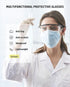 PACIFIC PPE 2 Pack Safety Glasses - Anti-fog, Scratch Resistant Clear Wraparound Lab Goggles with Adjustable Grips
