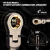 90 Set 8 Set 8 10 12 13 14 15 17 19MM, DISEN Teeth Ratchet Wrenches Pieces, Flex Head Ratcheting Wrench Metric Nickel