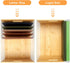 Letter/Legal Bamboo Acrylic File Box Organizer, Decorative Document Crate with Handle for Home Office Desk