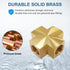Midanya 1/4 x 1/4 x 1/4 x 1/4 Inch NPT Female Thread Adapter, Cross Pipe Fitting Barstock Cross 4 Way Connector Brass