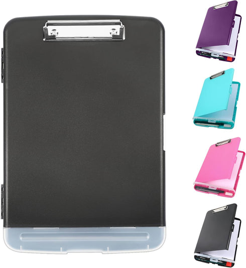 Clipboard with Storage, Large Capacity Nursing Clipboards, Heavy Duty Plastic Case with Pen Holder