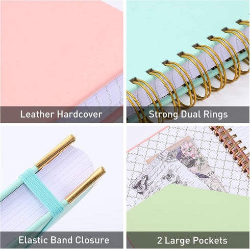 Graph Paper Notebook, 8.5" x 11", 300 Page Hardcover Graphing Notebook for School, Leather Notebooks for Work