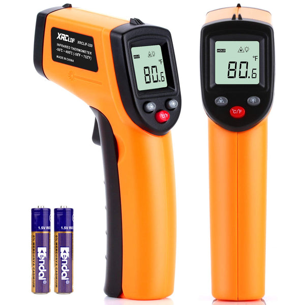 Digital Infrared Thermometer Tool Gun with Adjustable Emissivity Non-Contact Laser Temperature Gun for Cooking