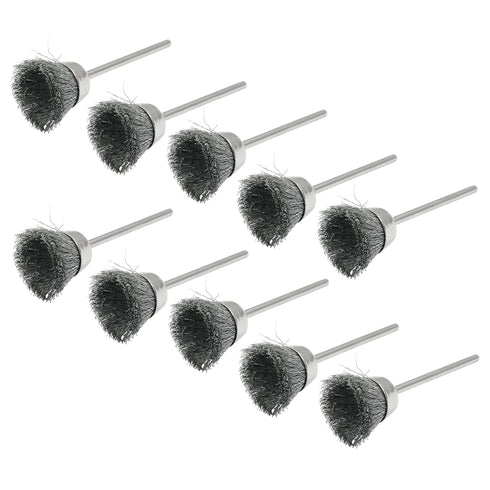 20Pcs Wire Wheel Brushes Cup-shape Steel Wire Brushes with 3/32" Shank for Rotary Tools