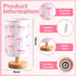 Lonfliness Pink Bow Kids Table Lamp Kids Bedside Lamp Bedroom LED Night Light with Linen Wooden Nightstand Cartoon