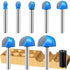 Vipbhtool Cove Box Router Bit Set Solid Carbide Double Flute Core Box Round