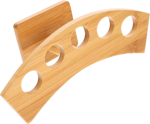 Zerodeko Wooden Ice Cream Cone Stand 5-hole Sushi Hand Roll Holder 3.3cm