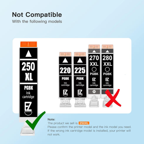 E-Z Ink Compatible Ink Cartridges for Canon 250 251, 12 Pack for Pixma MG6320 MG7120 MG7520 IP8720 (2 PGBK, 2 Cyan, 2