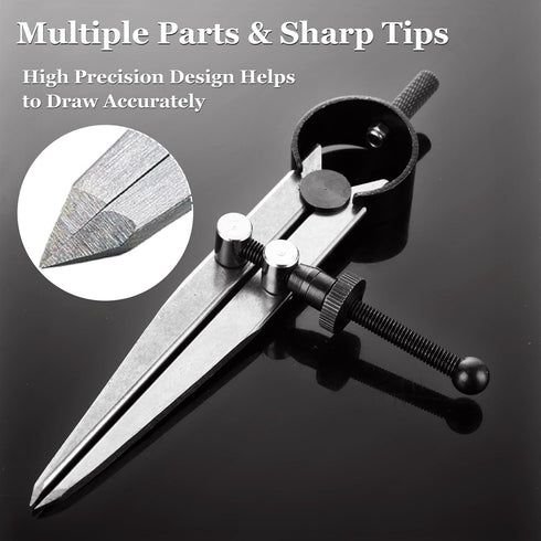 3 Pack Adjustable Spring Wing Divider, 4 & 6 & 8 Inch Steel Lockable Divider Compass for Drawing, Drafting