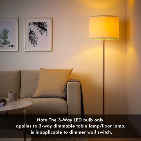 3 Way LED Light Bulbs, 40 60 100 Watt Equivalent, A19 Dimmable, 2700K Warm White, E26 Base, 500-1000-1500LM, 2 Pack