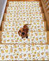 LBCASA 4 8 30 Inch Stair Treads Non Slip Indoor for Wooden Steps, Yellow Flowers Pcs Stair Mats for Kids Elders Dogs, x