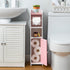 Compact Toilet Paper Storage Cabinet - Rose Dawn & White