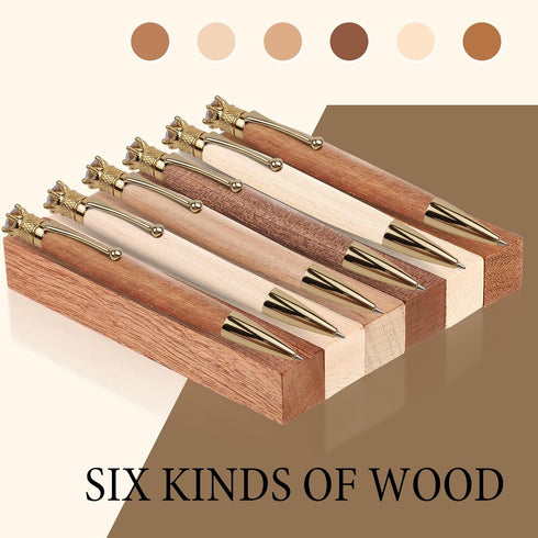30 Crafts,5 3/4 3/4 Inches Pieces Exotic Wood Pen Blanks Pen Turning Supplies, Black Walnut, Hard Maple, Beech, Sapele