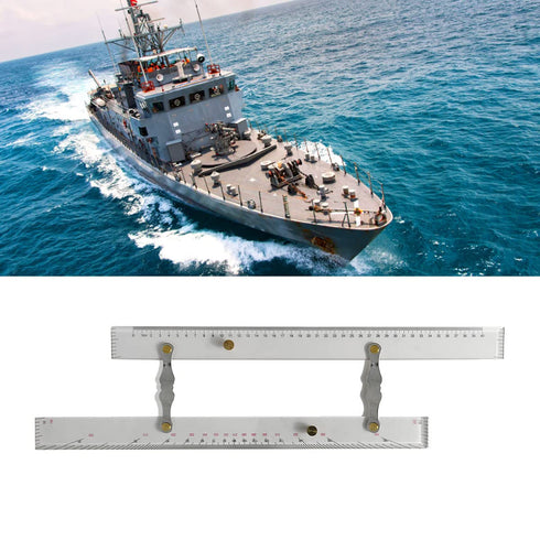 Naroote 450mm, (450mm) Marine Navigation Parallel Ruler, High Accuracy Clear Scale Mapping Points to Pull Parallel