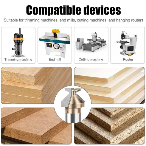 Waningmoto R8 6mm 8mm 12mm 1/4" 1/2" Cabinet(12*R8) Arc Bending Integrated Knife Shank Woodworking Router Bit Arc