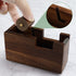Multibey Wood Tape Dispenser for Desk - Natural Walnut Wood Desktop Tape Holder with Non-Slip Base & Tape Cutter