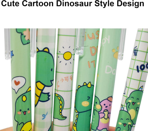 Maydahui 12Pcs Cute Dinosaur Eternal Pencils, Retractable Magic Pencils for Students, Teachers, Office Supplies