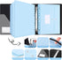 Uquelic Important Document Organizer, Large 3 Ring Binder Folio with 8 Expandable Envelopes for Paper Files (Blue)