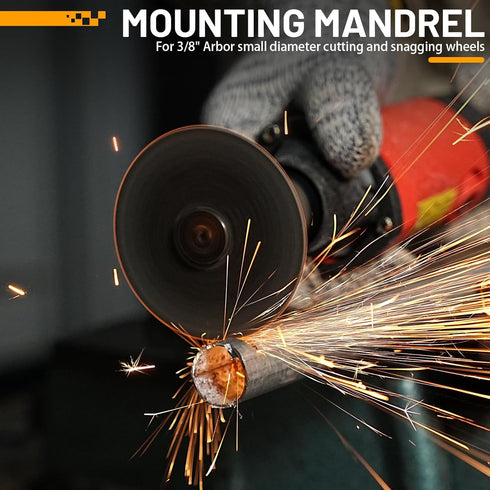 Cut-Off Wheel Mounting Mandrel Holder, 3/8" & 1/4" Arbor Hole with 1/4" Shaft for Die Grinder Accessories