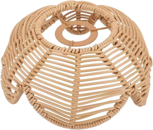 Leefasy Imitation Rattan Lamp Shade Pendant Light Cover Decorative Floor Lamp Cover Woven