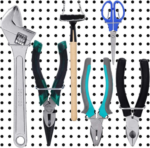 Pegboard Plier Holders, Stainless Steel Double Loop Hooks, 30 Pieces Accessories for Shop Store Supermarket Organizer