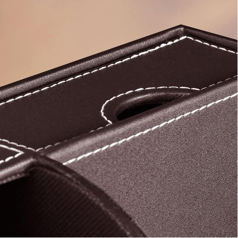 Desk Organizer, PU Leather Desktop Caddy with 6 Compartments and 1 Drawer for Office Home School Classroom