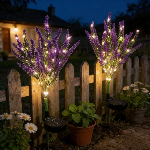 Lavender Solar Garden Lights, Outdoor Waterproof Solar Flowers, Solar Powered Garden Dcor for Pathway, Yard, Patio