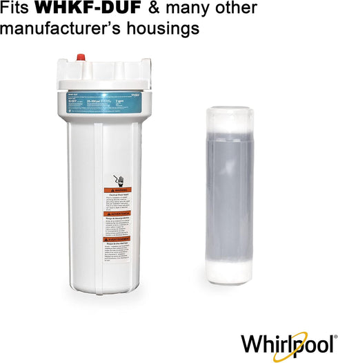Whirlpool Granular Activated Carbon Replacement Water Filter WHKF-GAC, 10" x 2.5", Reduces Chlorine & Odor