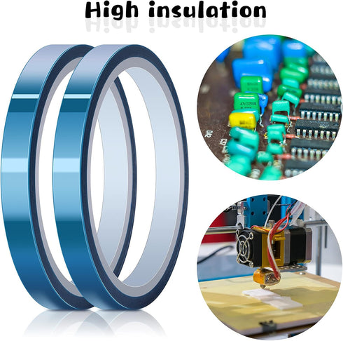 Outus 6 Rolls High Temperature Tape, Heat Resistant Vinyl Press Tape for Sublimation and 3D Printing