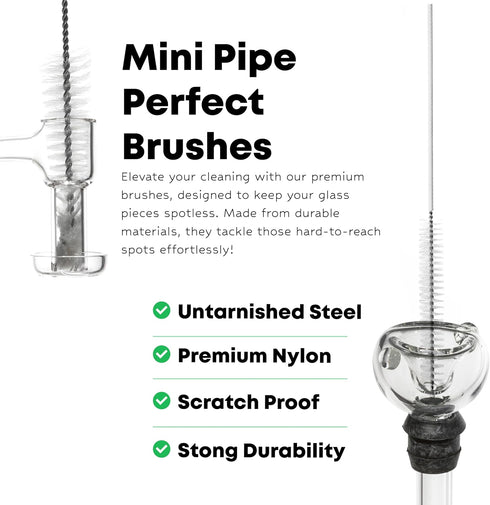 StemClenz Set 7-Piece Pack) Pipe Perfect Mini Brush Precision Cleaning Kit for Small & Hard-to-Reach Areas | Micro
